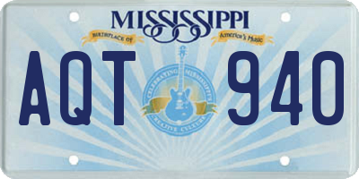 MS license plate AQT940
