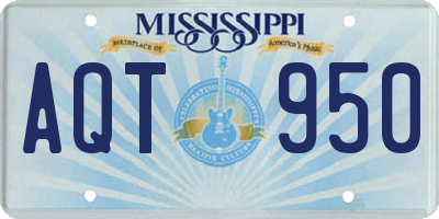 MS license plate AQT950