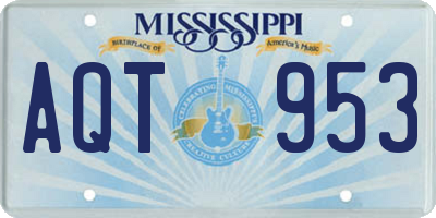MS license plate AQT953