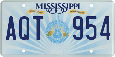 MS license plate AQT954