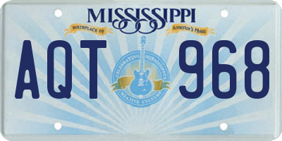 MS license plate AQT968