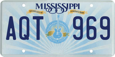 MS license plate AQT969