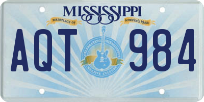 MS license plate AQT984