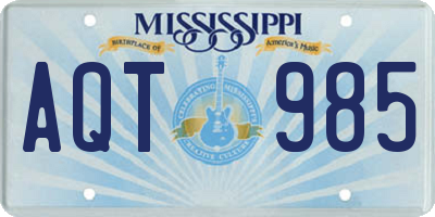 MS license plate AQT985