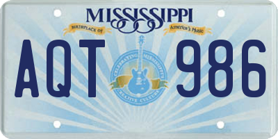 MS license plate AQT986