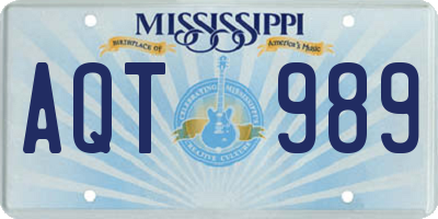 MS license plate AQT989