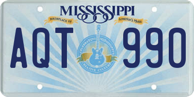 MS license plate AQT990