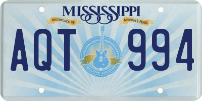 MS license plate AQT994