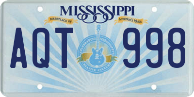 MS license plate AQT998