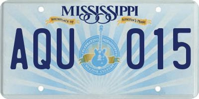 MS license plate AQU015