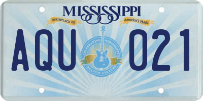 MS license plate AQU021