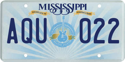 MS license plate AQU022
