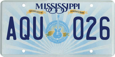MS license plate AQU026