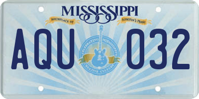 MS license plate AQU032