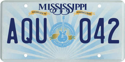 MS license plate AQU042