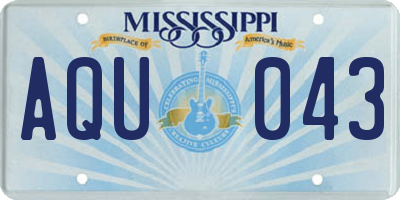 MS license plate AQU043