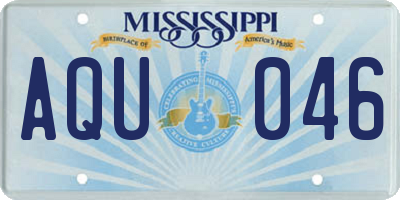 MS license plate AQU046