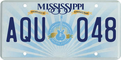MS license plate AQU048