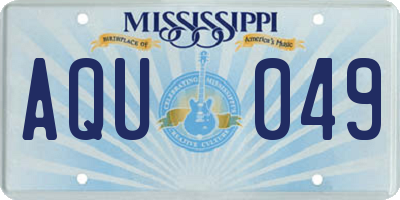 MS license plate AQU049