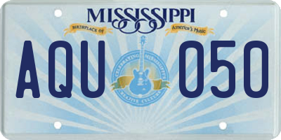MS license plate AQU050