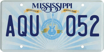 MS license plate AQU052