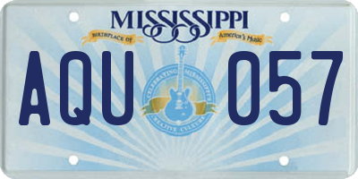 MS license plate AQU057