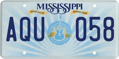 MS license plate AQU058