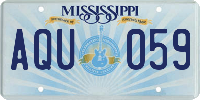 MS license plate AQU059