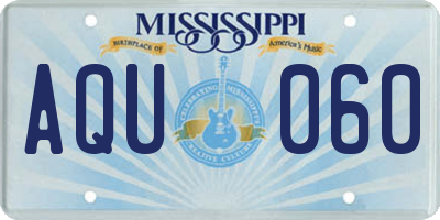 MS license plate AQU060
