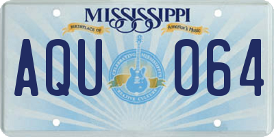 MS license plate AQU064