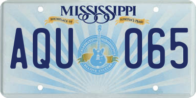 MS license plate AQU065