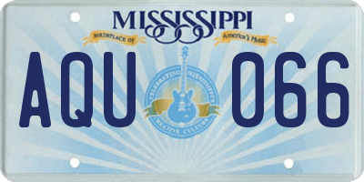 MS license plate AQU066