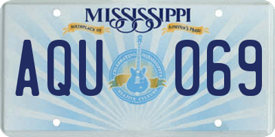 MS license plate AQU069