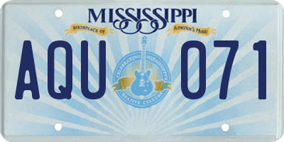 MS license plate AQU071