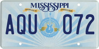 MS license plate AQU072