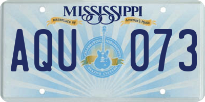 MS license plate AQU073