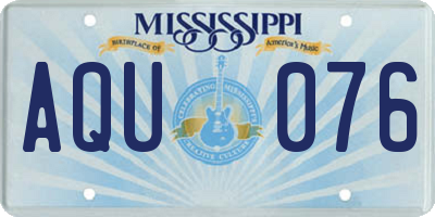 MS license plate AQU076