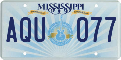 MS license plate AQU077