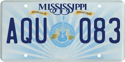 MS license plate AQU083