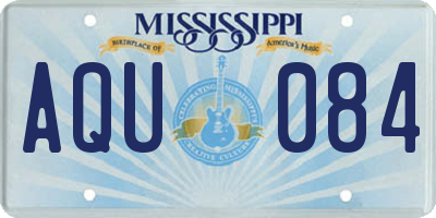 MS license plate AQU084