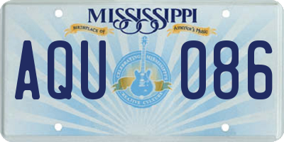 MS license plate AQU086