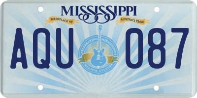 MS license plate AQU087