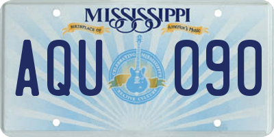 MS license plate AQU090