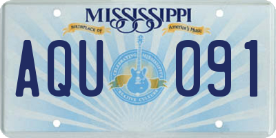MS license plate AQU091