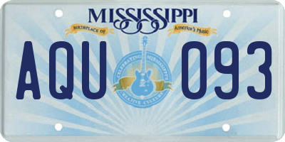 MS license plate AQU093