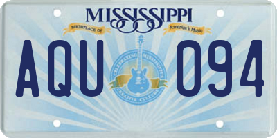 MS license plate AQU094
