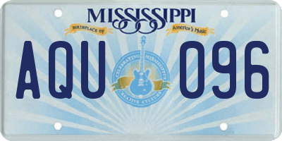 MS license plate AQU096
