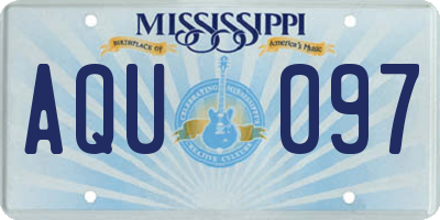 MS license plate AQU097