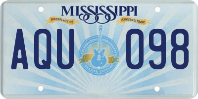 MS license plate AQU098