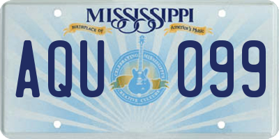 MS license plate AQU099